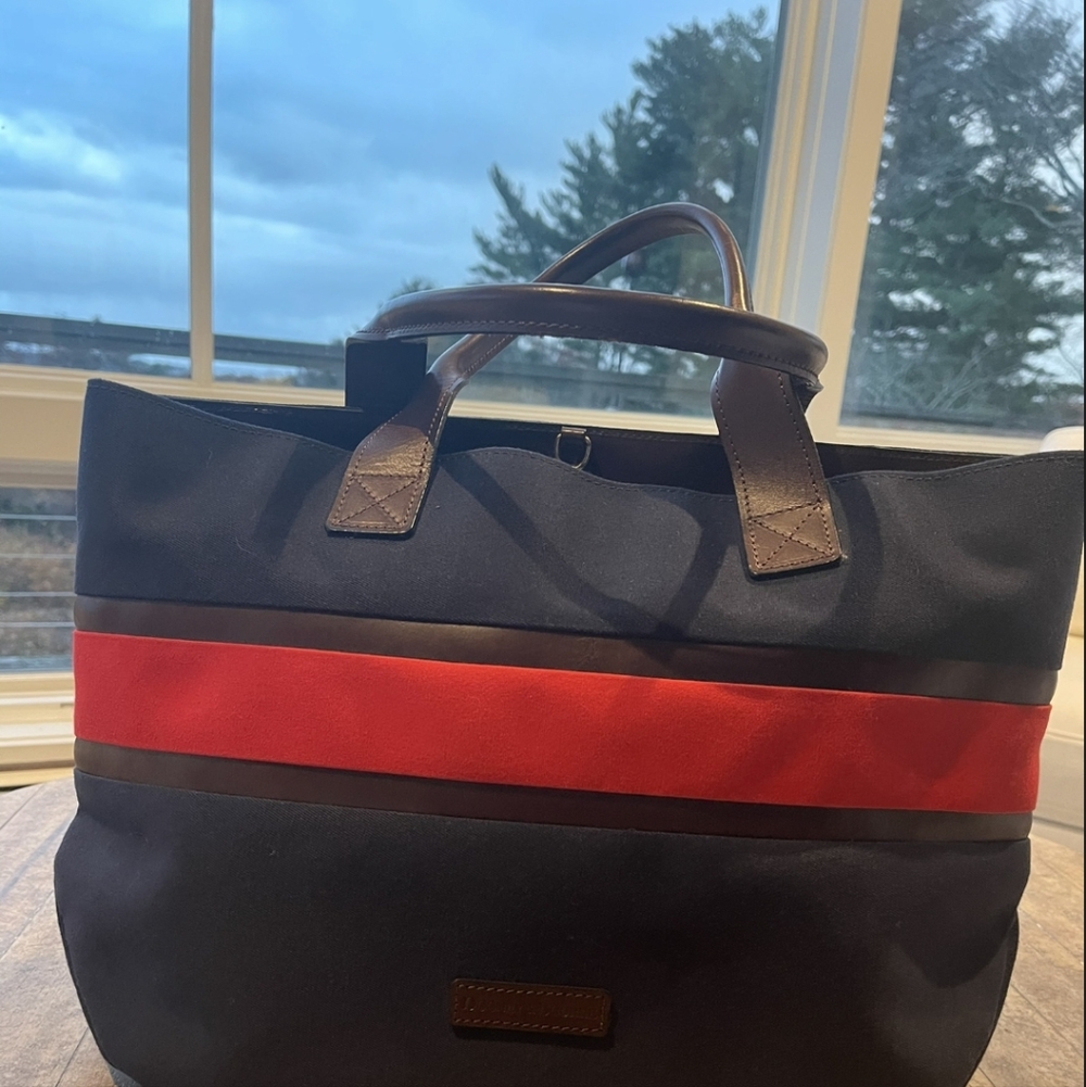 Dooney & Bourke Navy and Red Tote Bag - Picture 2 of 2